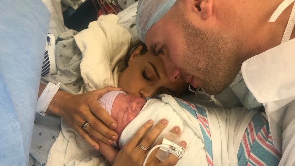 Jana Kramer and Michael Caussin with new baby
