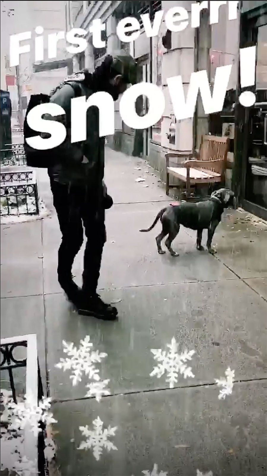 Justin Theroux with his dog