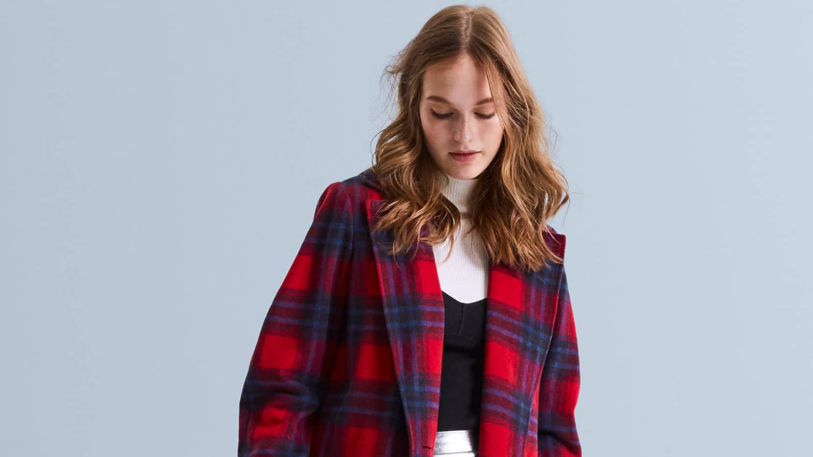 Leith-Single-Button-Plaid-Coat