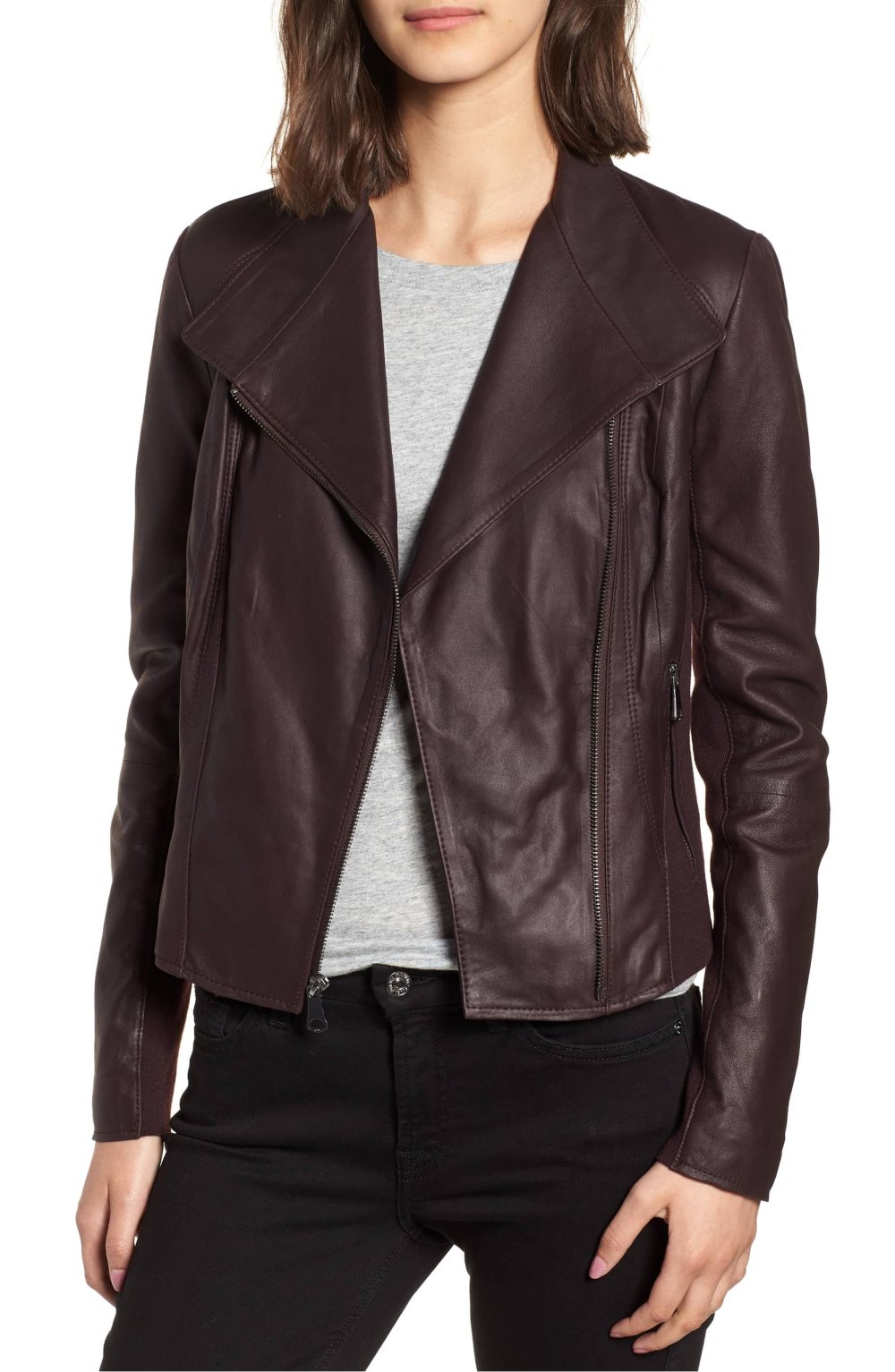 Marc New York by Andrew Marc Felix Stand Collar Leather Jacket