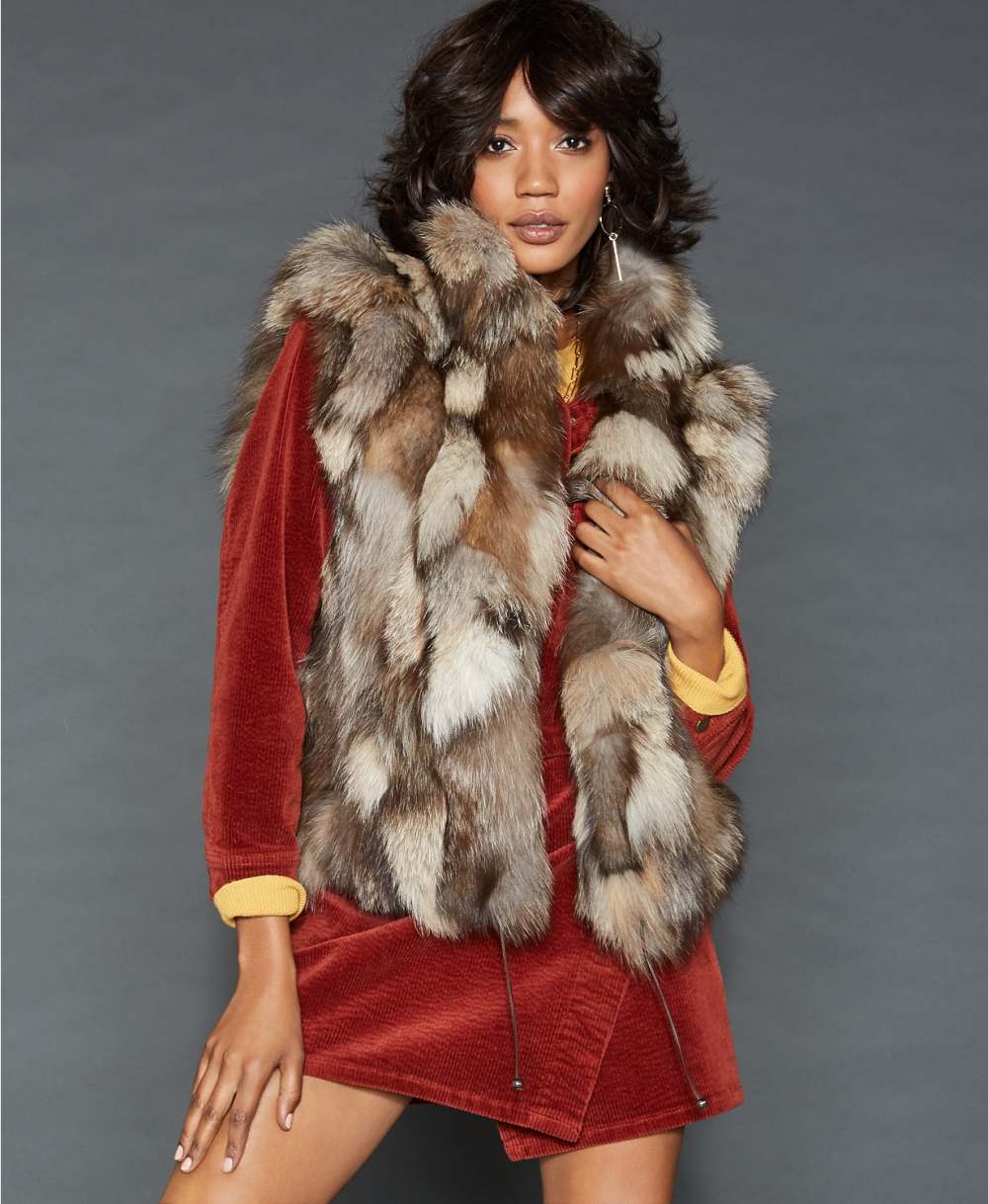 The Fur Vault Pieced Fox Fur Vest