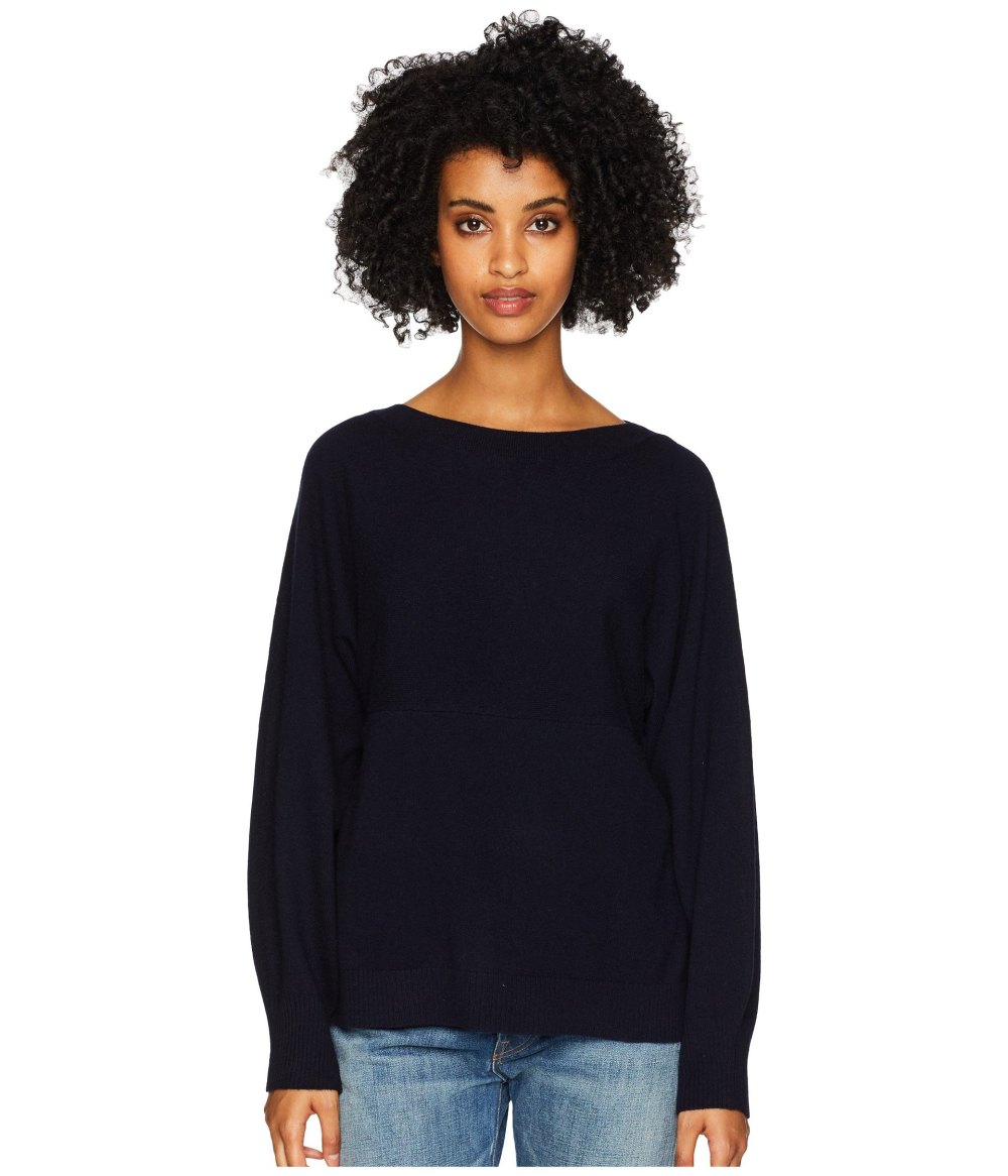 Vince Side Slit Wool Cashmere Boat Neck