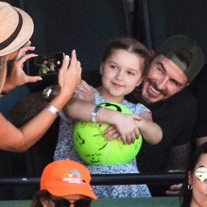 David Beckham Harper Beckham Kiss Instagram Photo