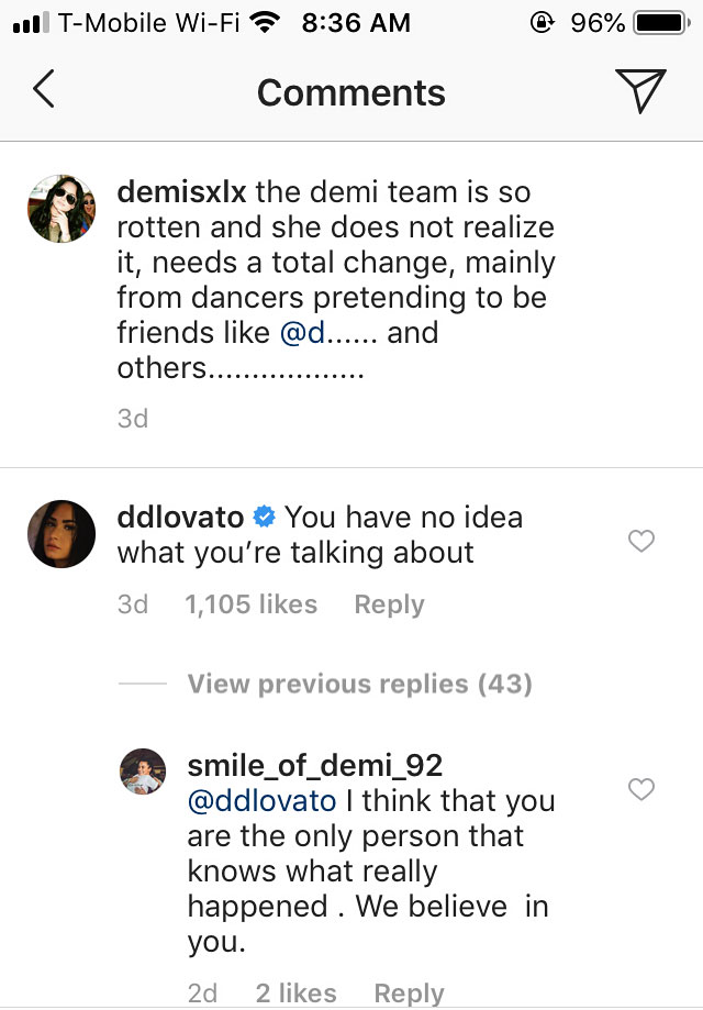 Demi Lovato Shuts Down Fan