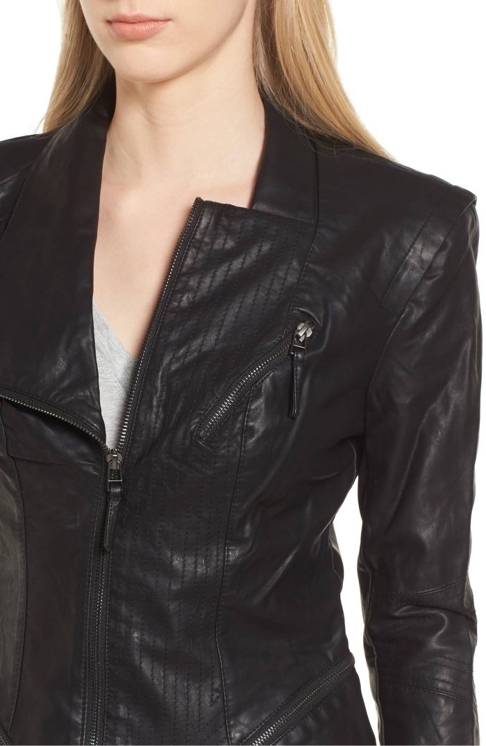 faux leather jacket blanknyc preforated stitching