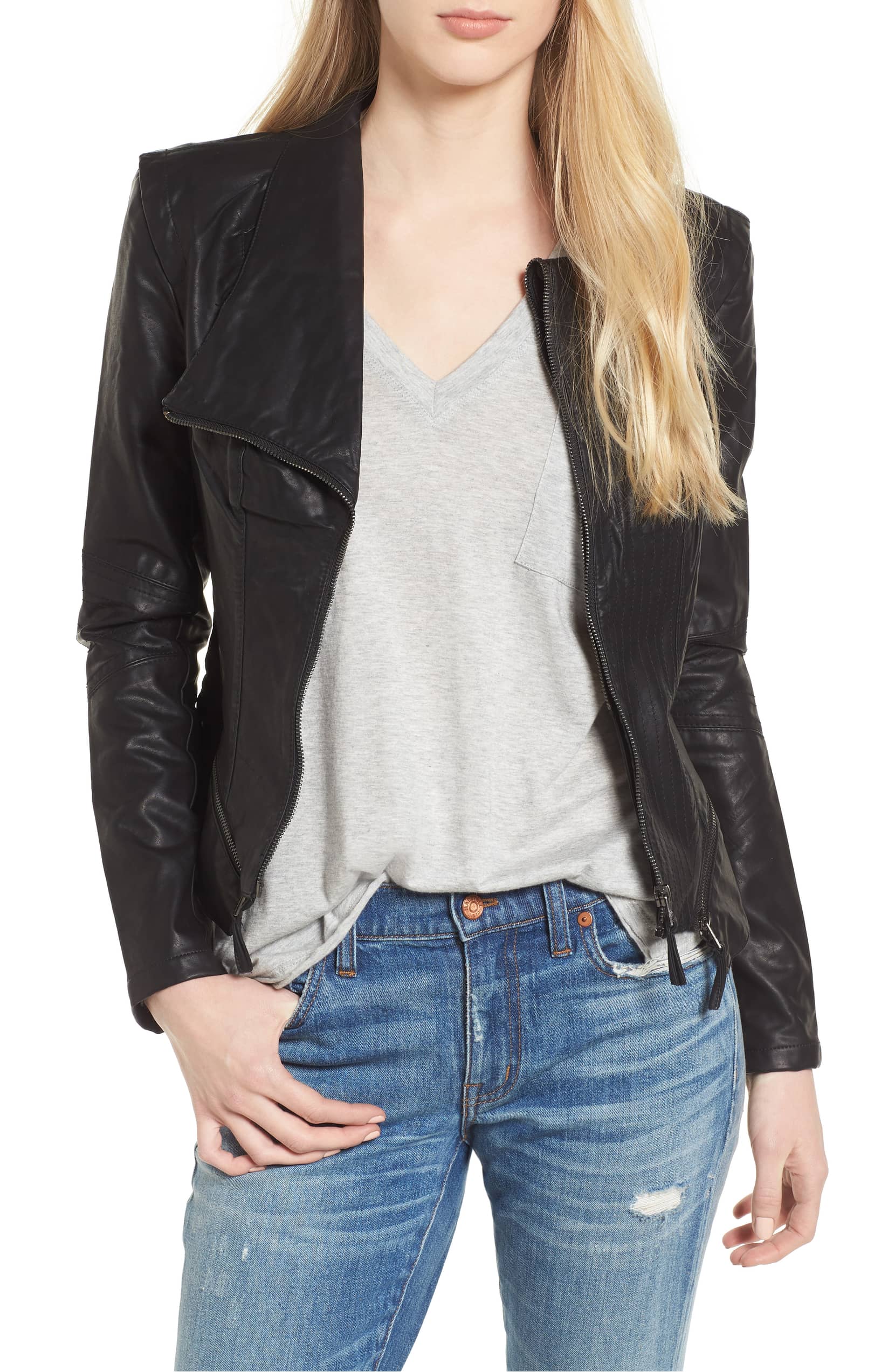 This Biker Chic Faux Leather Jacket Is Under $100 at Nordstrom