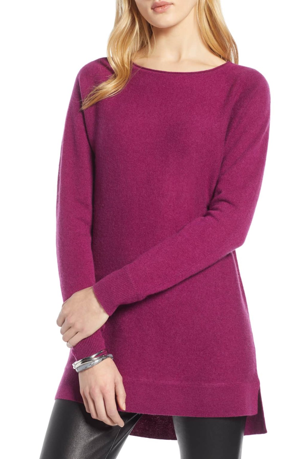 magenta sweater cashmere and wool