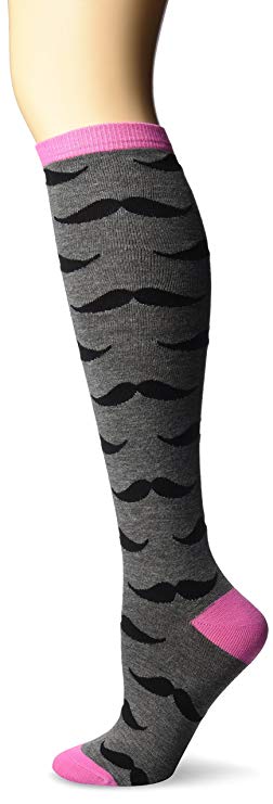 mustache print socks