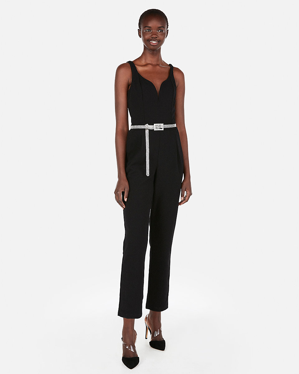 V-wire sweetheart jumpsuit