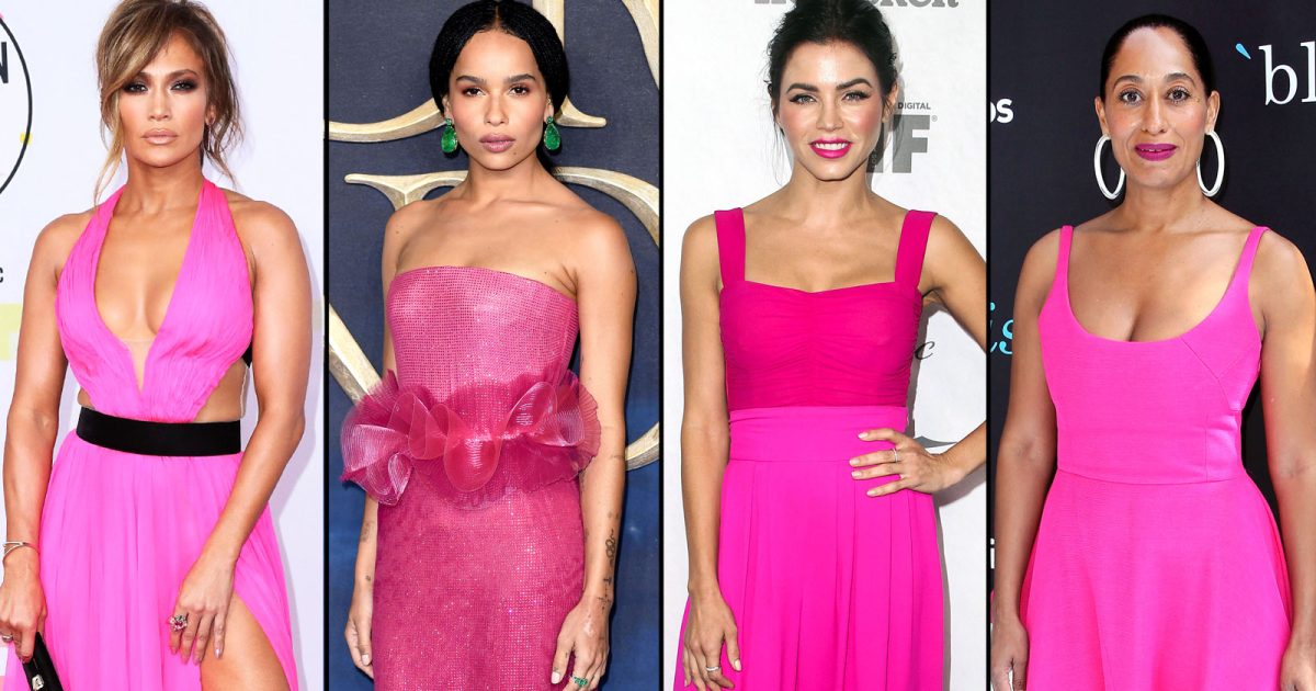 Celeb Hot Pink Dress Red Carpet Trend: Jennifer Lopez, More | Us Weekly Celeb Hot Pink Dress Red Carpet Trend: Jennifer Lopez, More | Us Weekly