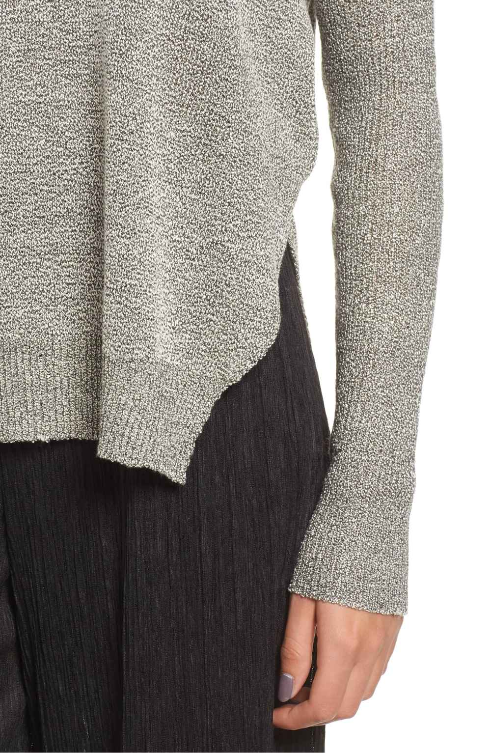 all in favor split hem sweater