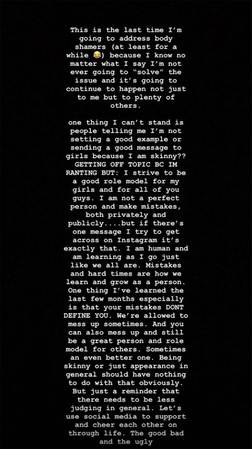 Amanda Stanton's Instastory