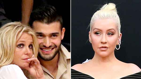 Britney Spears, Sam Asghari, and Christina Aguilera