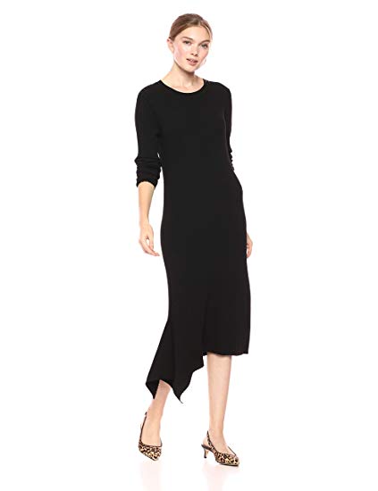 Cable Stitch Women's Handkerchief Hem Ribbed Dress