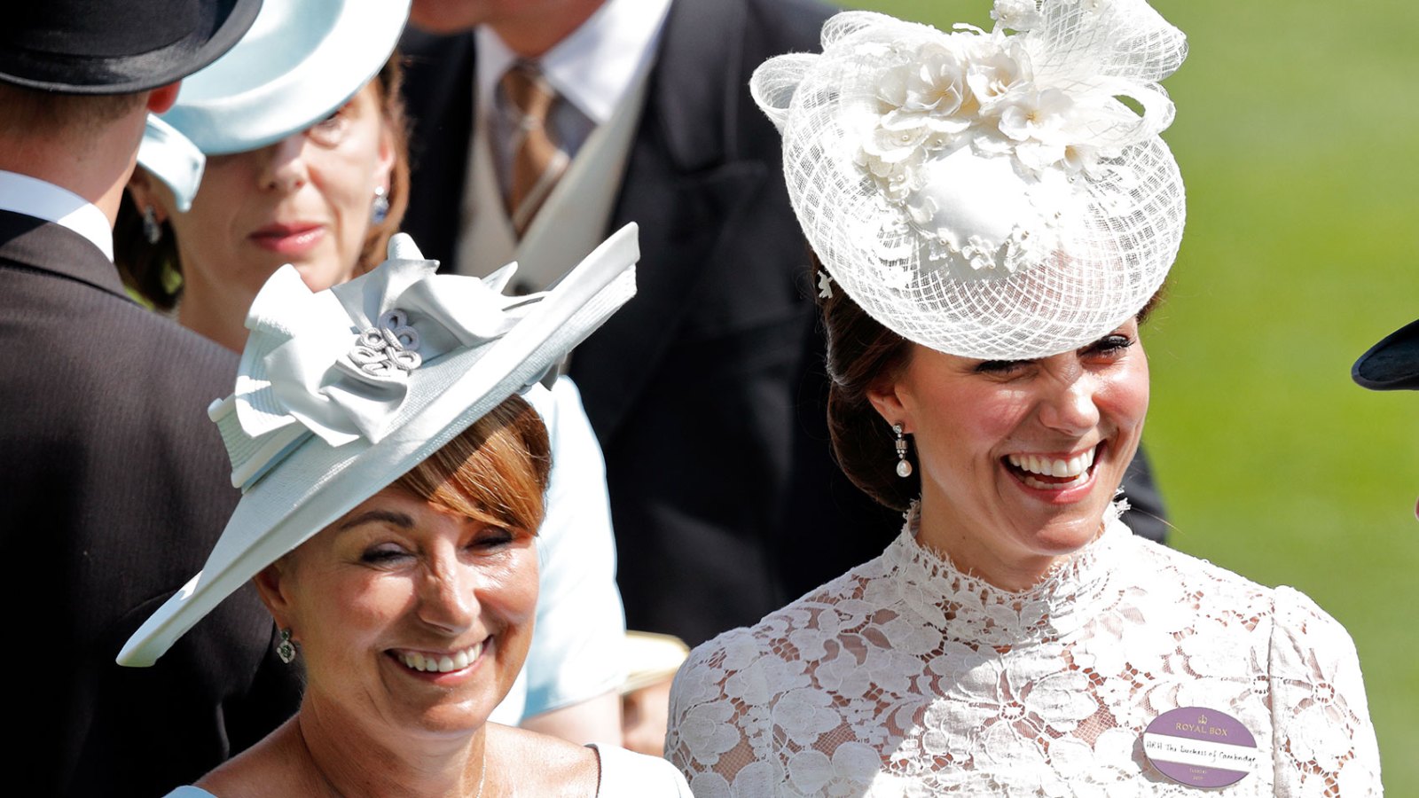 Catherine, Duchess of Cambridge (R) and her mother Carole Middleton