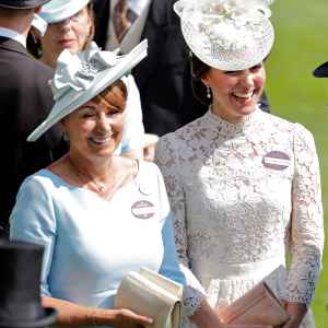 Catherine, Duchess of Cambridge (R) and her mother Carole Middleton