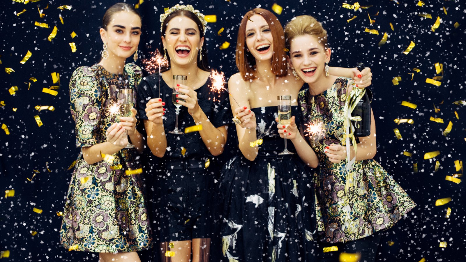 women celebrating New Year's Eve
