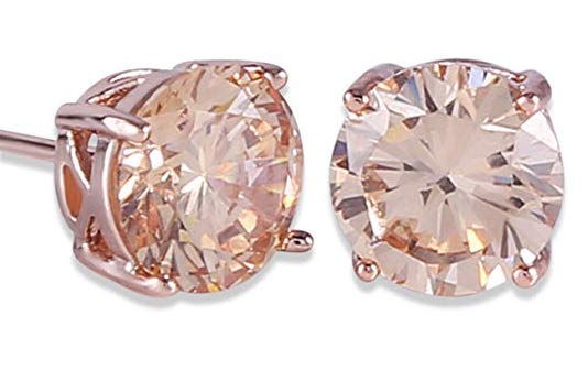 Gulicx Rose Gold Tone Yellow Crystal Royal Journey Jewelry Eternity Stud Earring