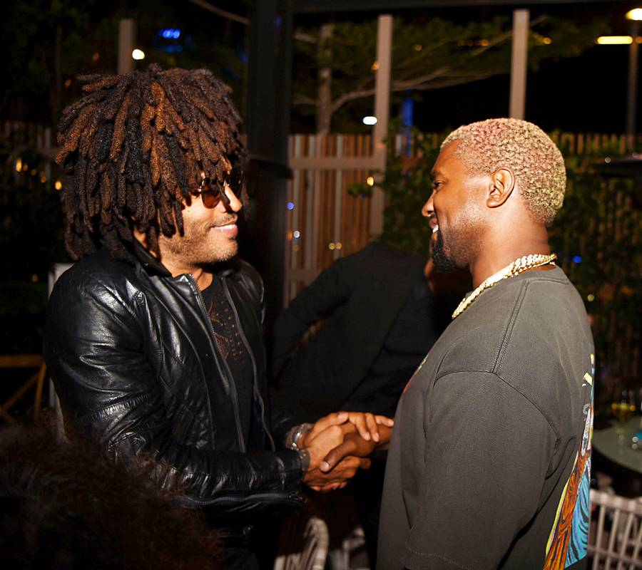 Lenny Kravitz and Kanye West at Swan