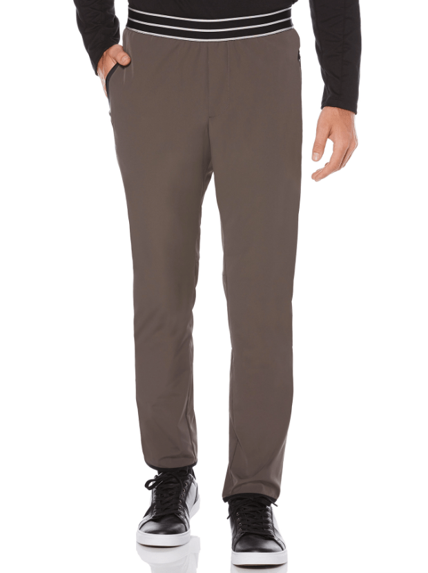 grey perry ellis joggers with a striped waist band