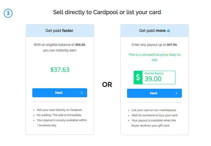 cardpool gift card prices