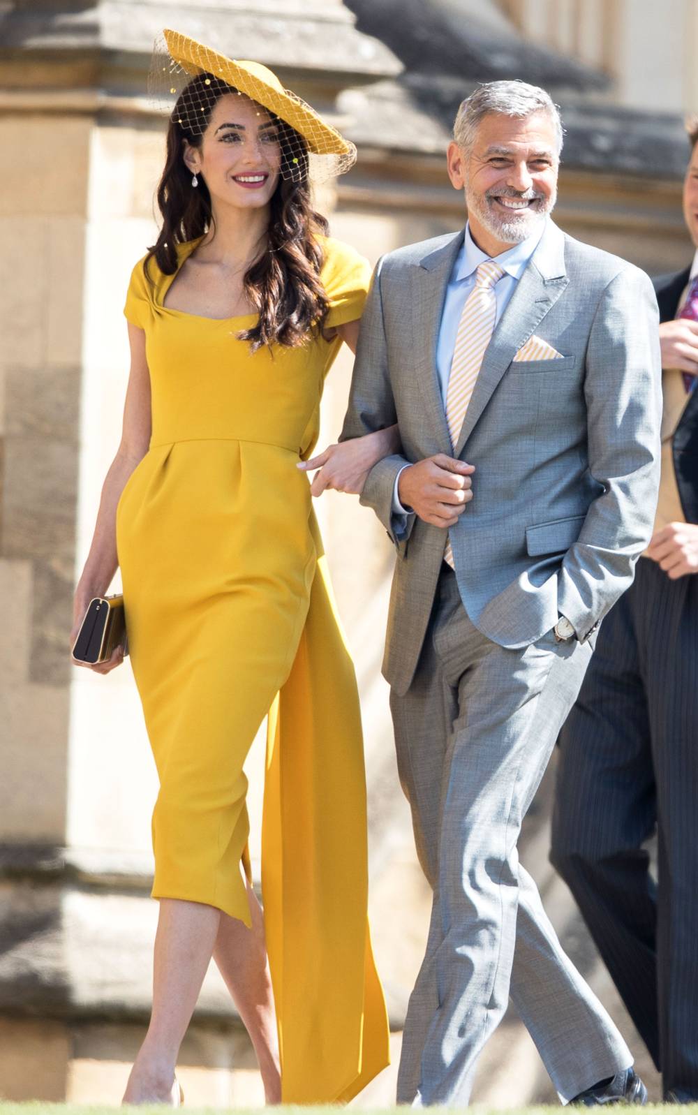 amal-clooney-yellow-dress-to-royal-wedding