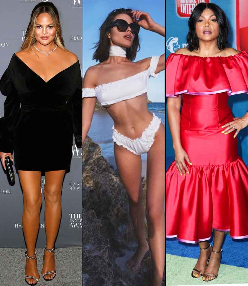 chrissy-teigen-olivia-culpo-taraji-p-hensen-off-the-shoulder-dress-bikini-trends-2018