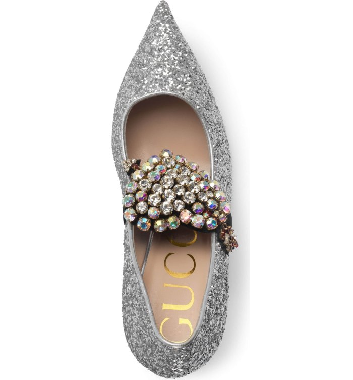 dazzling sparkle heart gucci shoe