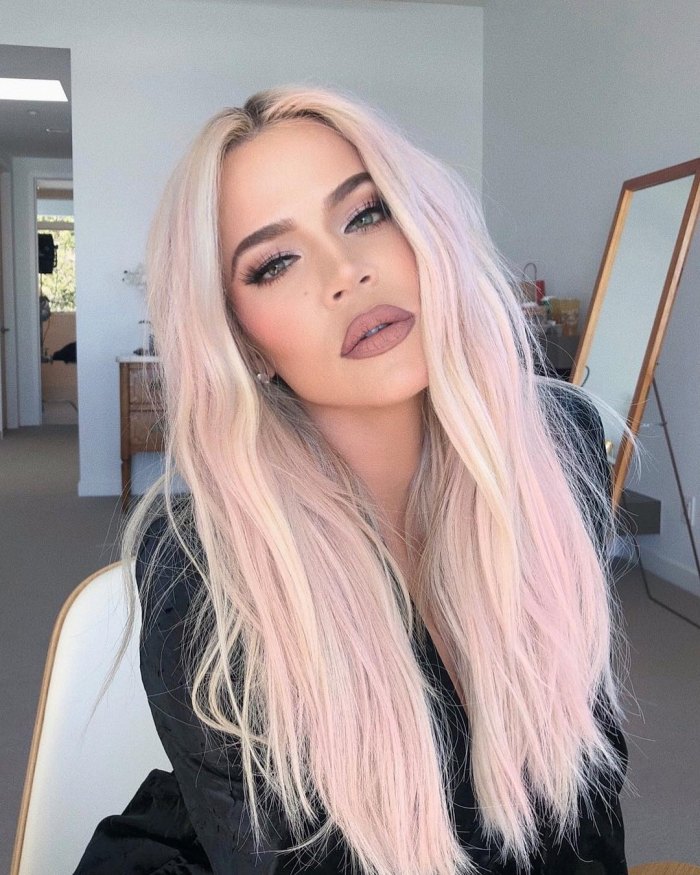 khloe kardashian pink hair