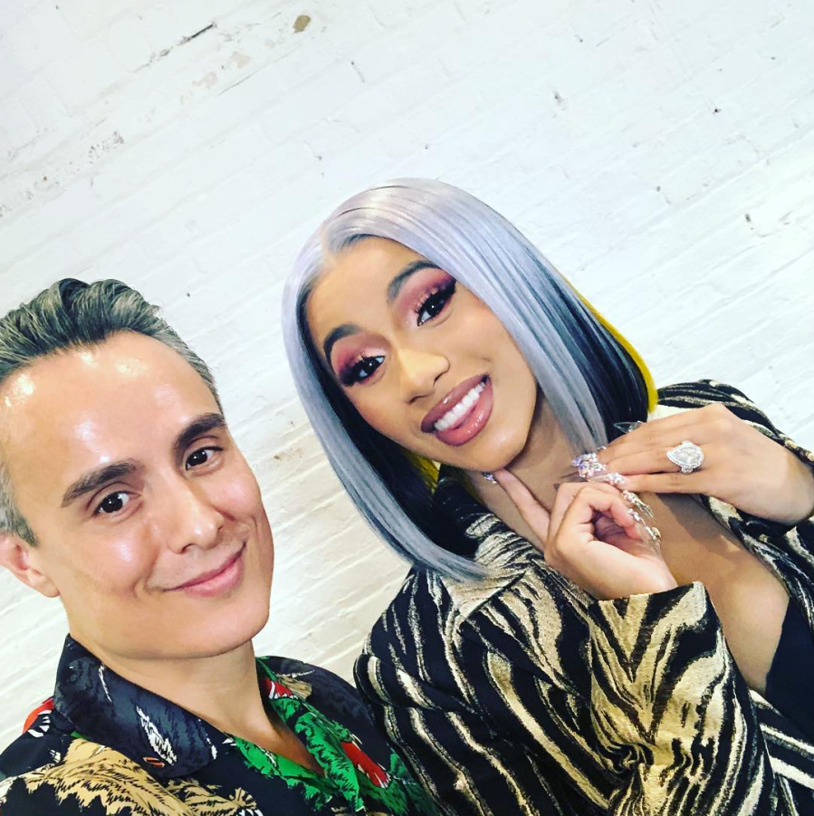 marc mena and cardi b silver wig