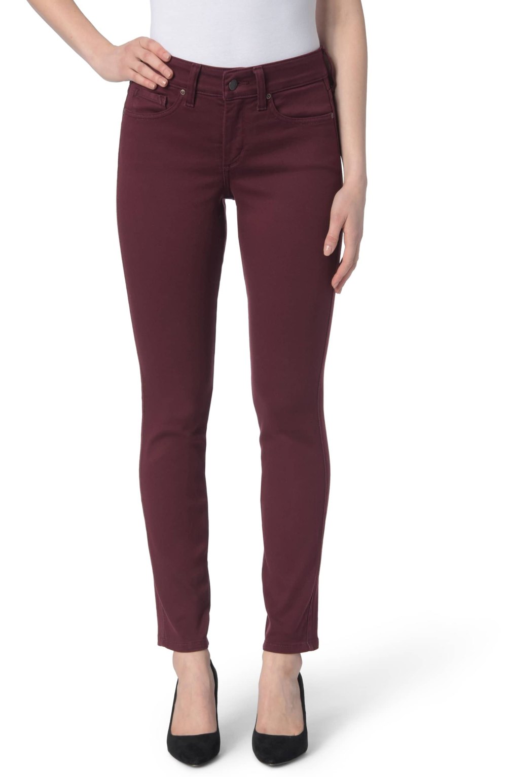 nydj high waist pants in burgundy or wine