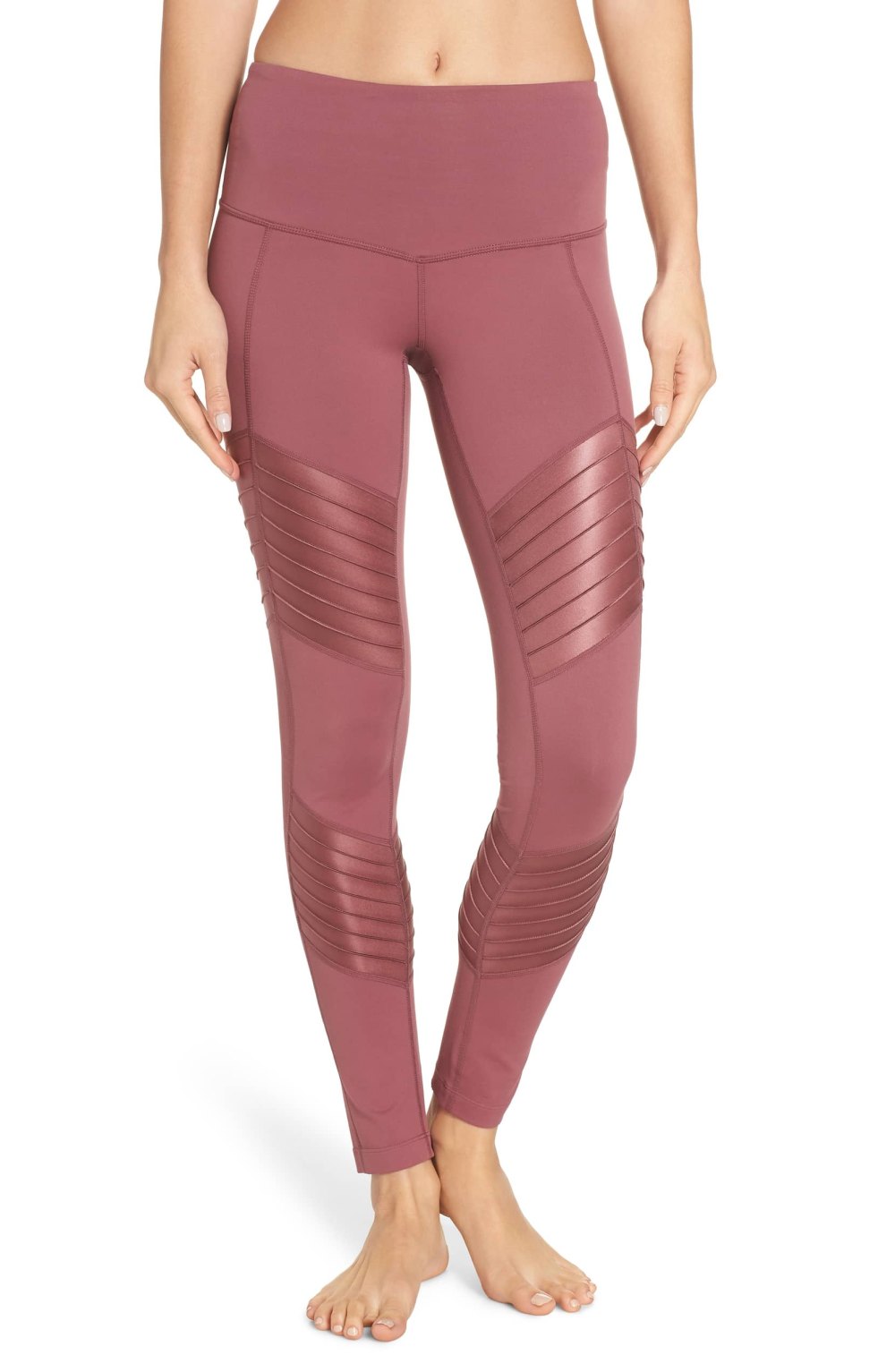 pink moto style leggings from the Zella brand at Nordstrom