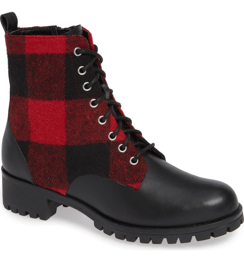 plaid combat boots nordstrom bp brand