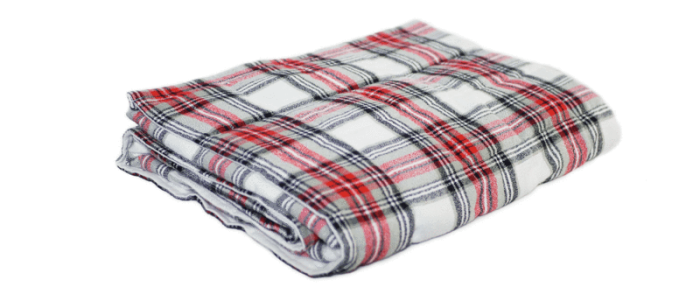 red black and grey plaid weighted blanket