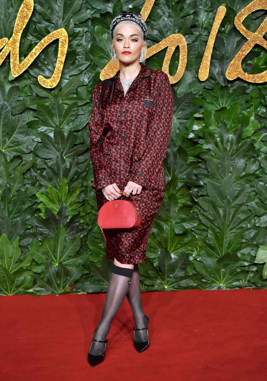 rita-ora-red-and-black-pattern-dress