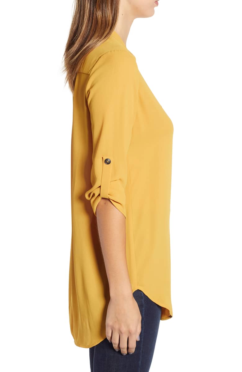 side view of the yellow tunic top from nordstrom