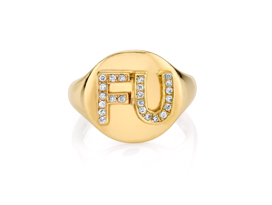 slide 2 custom gold signet ring