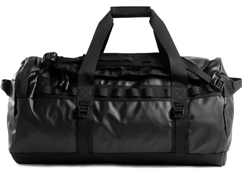 the north face black duffle bag water resistant