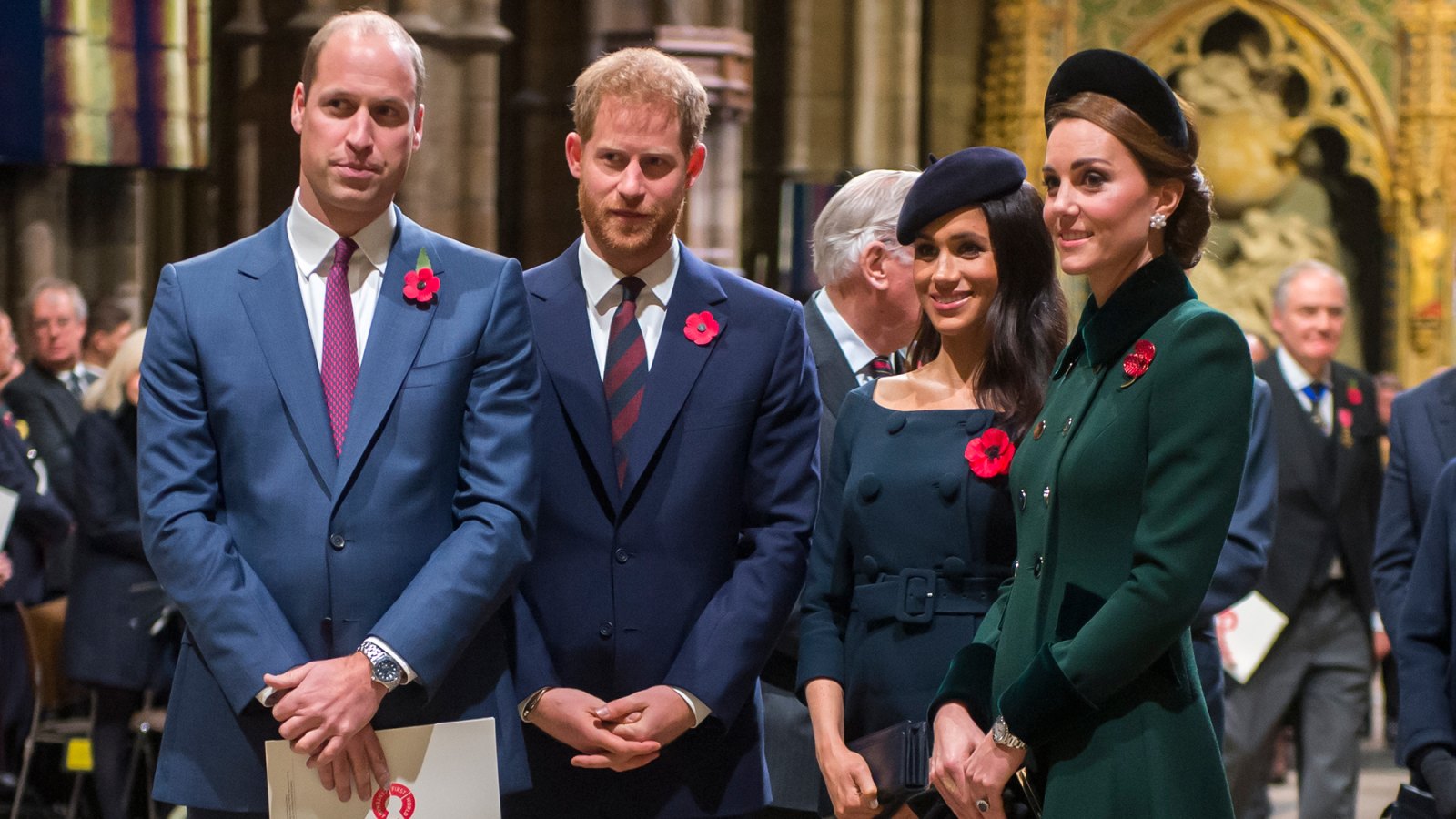 Prince William, Duke of Cambridge and Catherine, Duchess of Cambridge, Prince Harry, Duke of Sussex and Meghan, Duchess of Sussex.