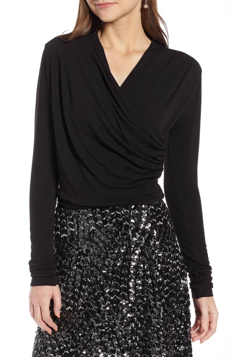 wrap front top in black