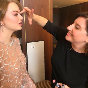 An Exclusive BTS Look at Emma Stone's Golden Globes Makeup Look