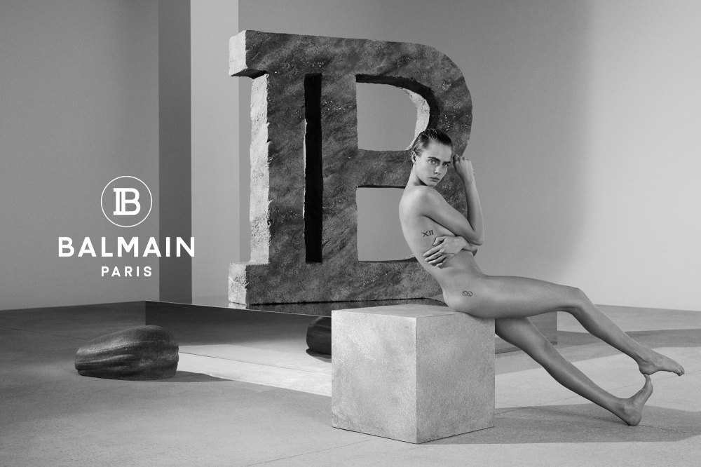 Cara Delevingne Goes Topless in New Balmain Ad