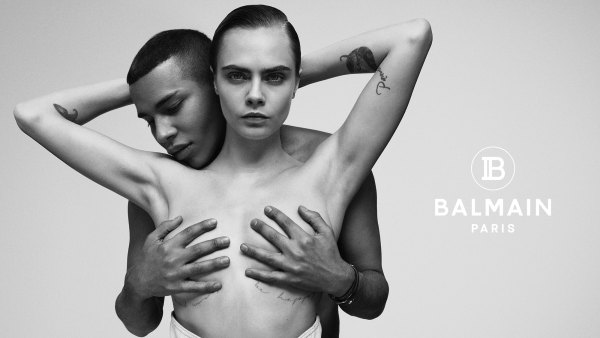 Cara Delevingne Goes Topless in New Balmain Ad
