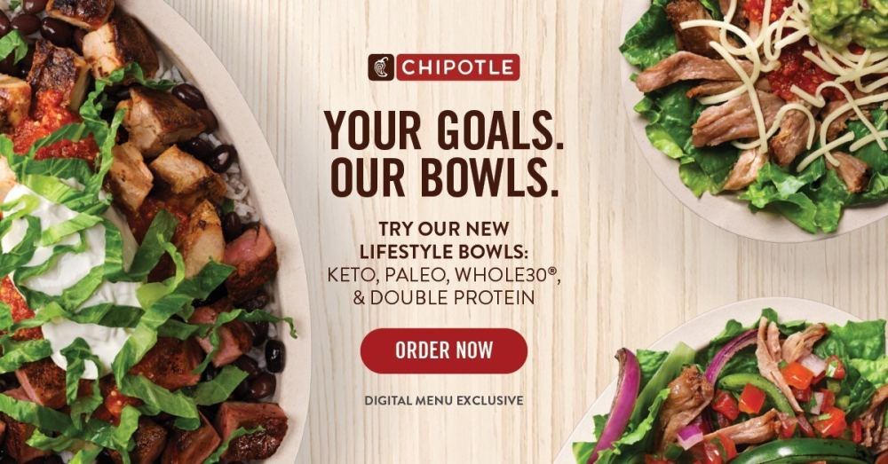 Chipotle Launches Paleo, Keto and Whole30-Friendly Menu Items to Help Customers Stay Healthy
