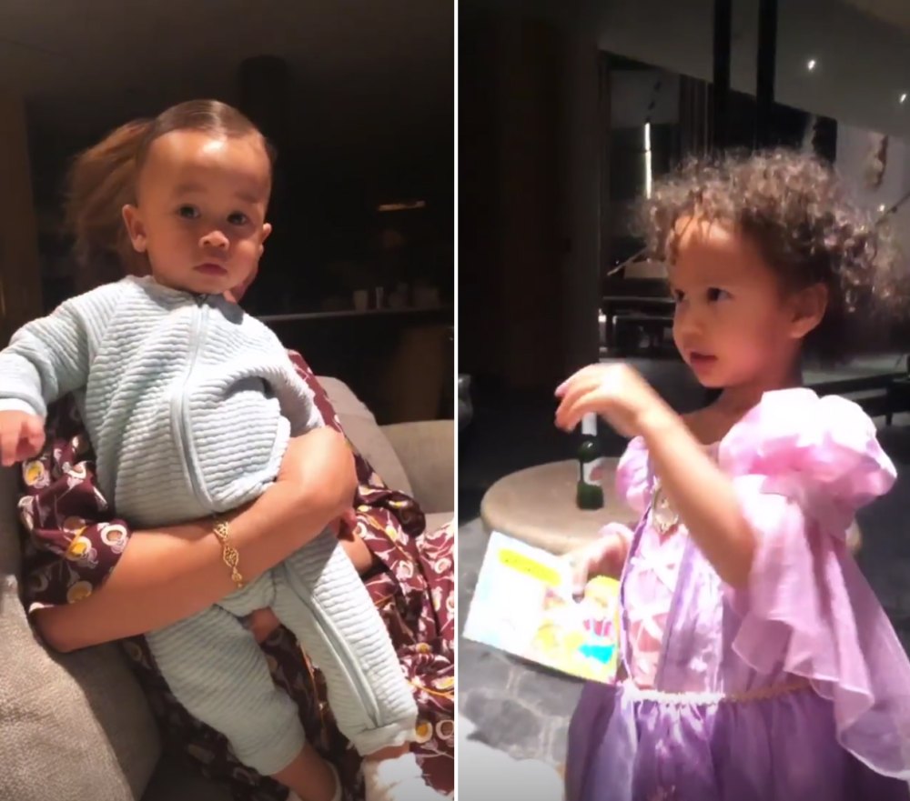 Chrissy-Teigen&rsquo;s-Son-slick-hair-luna