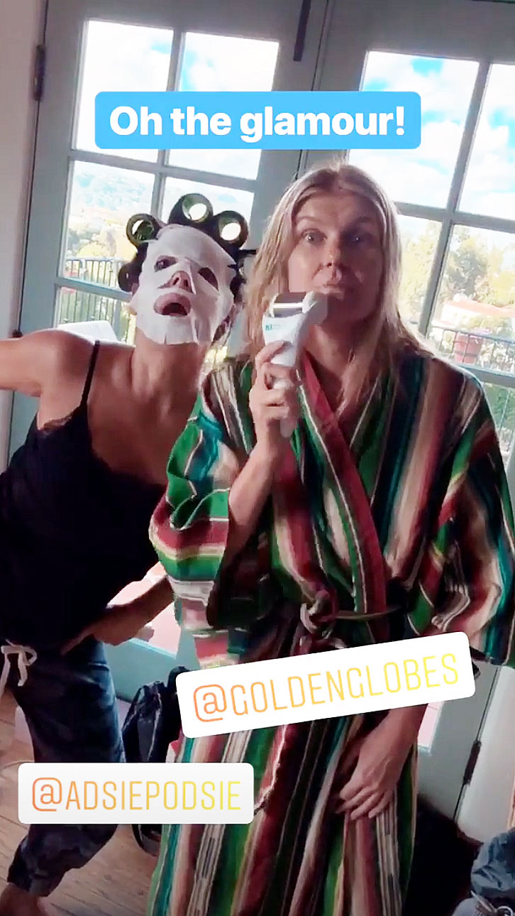 Stars Getting Ready Golden Globes 2019 Connie Britton