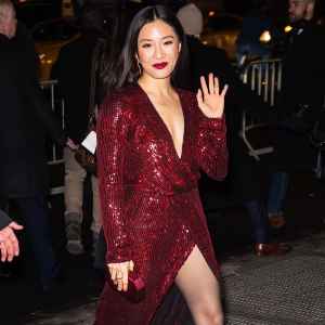 Constance Wu Makes the Case for Black Stockings with Sandals