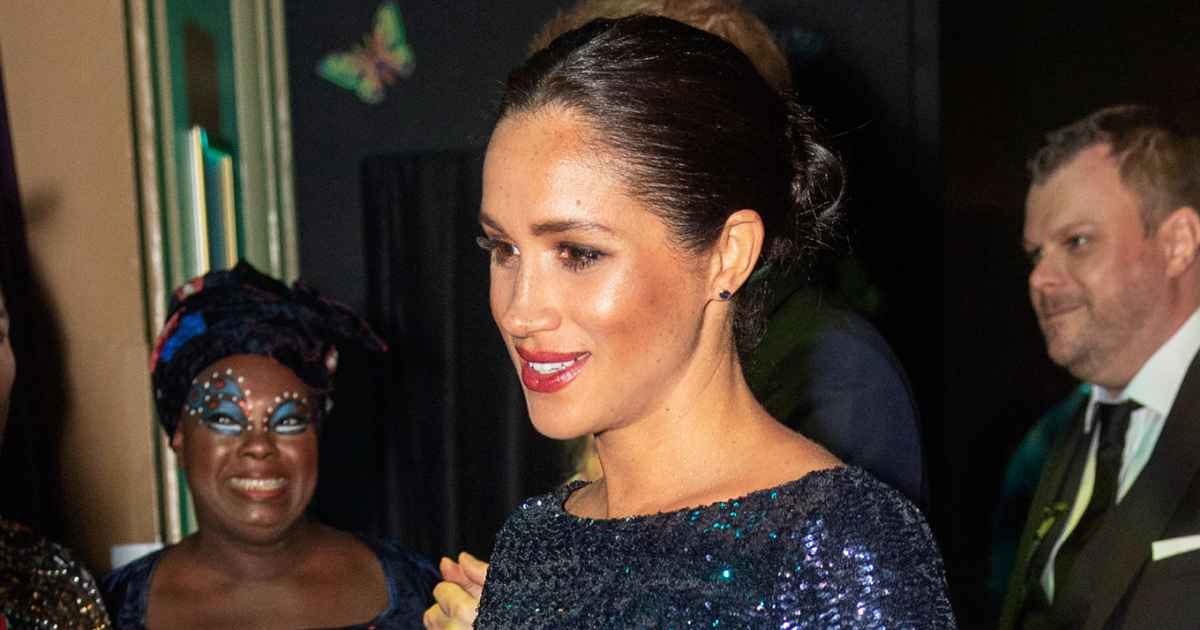 meghan markle sequin dress Meghan Markle Wore a $6,000 Sparkly Blue Gown