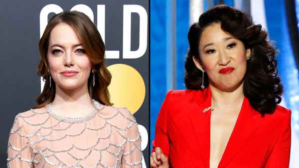 Golden Globes 2019: Emma Stone Yells 'I'm Sorry' After Sandra Oh's 'Aloha' Jab