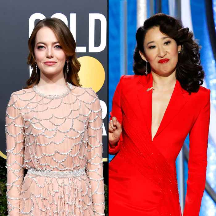 Golden Globes 2019: Emma Stone Yells 'I'm Sorry' After Sandra Oh's 'Aloha' Jab